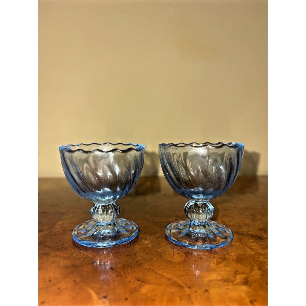 Blue Glass Egg Cup Target Bullseye Easter Spring Decor